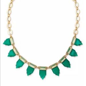 Stella and Dot Eye Candy Necklace Emerald Green and Gold
